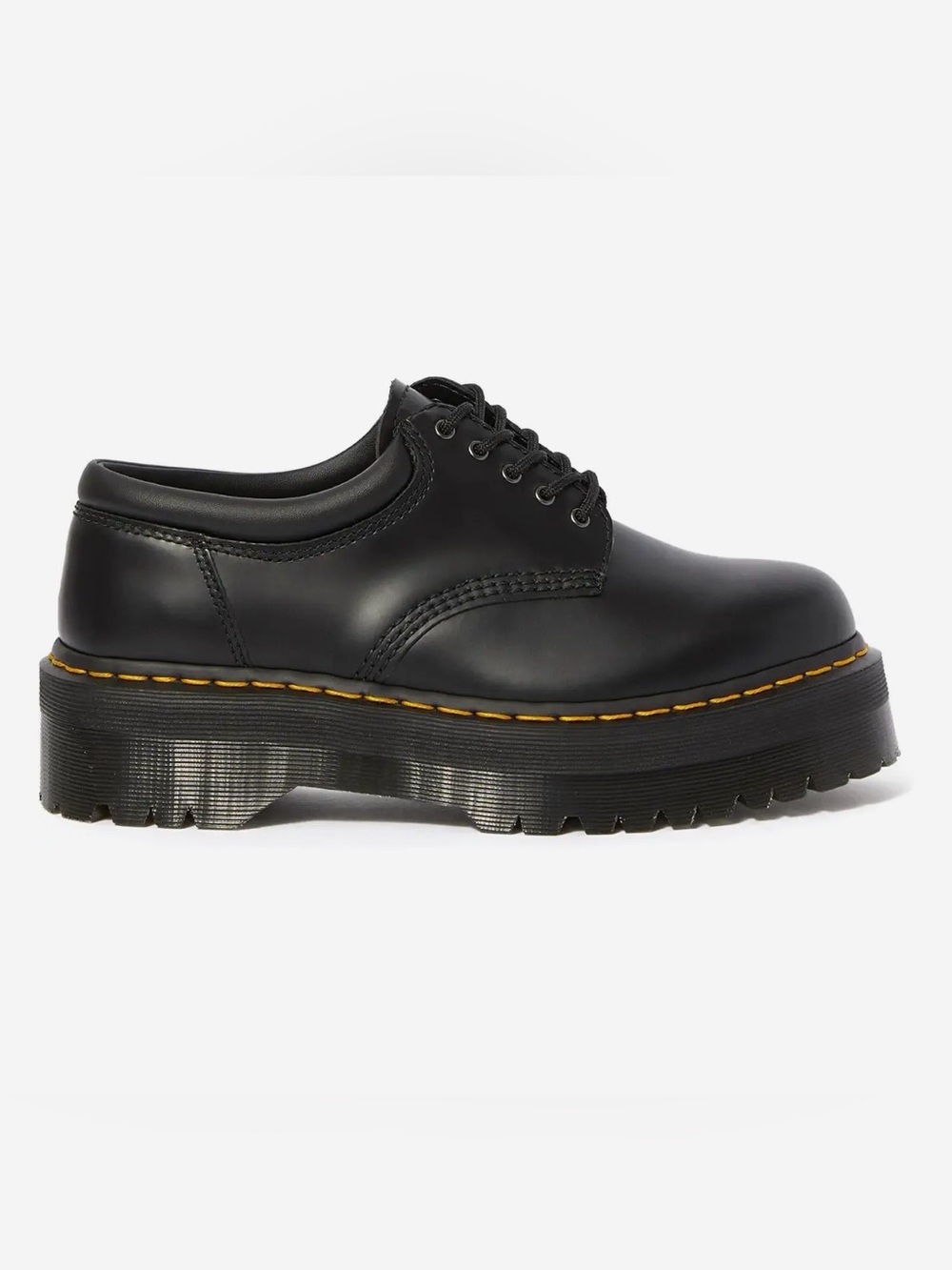 Dr. Martens 8053 Quad Black Leather Platform 5-Eye Shoe